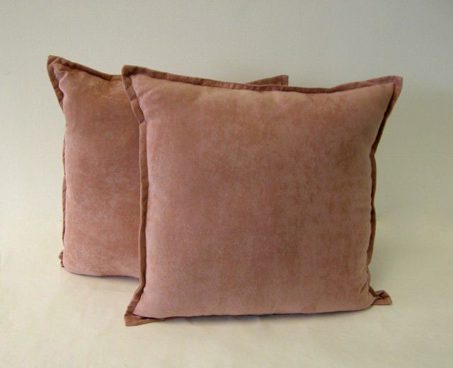 Hudson Street 22 x 22 Faux Suede Decorative Pillow Two Pack, Rose