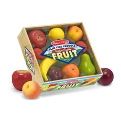 Melissa & Doug Play-Time Produce Fruit (9 pcs) and Vegetables (7 pcs) Realistic Play Food