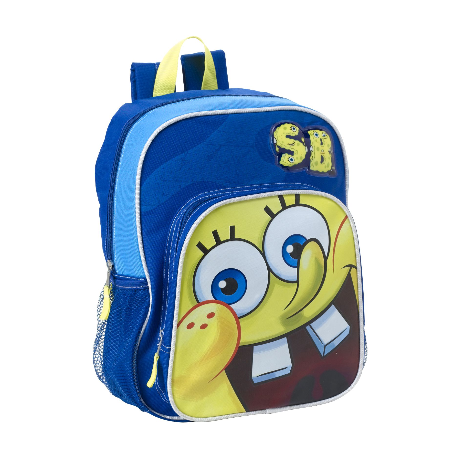 Nickelodeon Square Pants Face Blue Design Front Zip Around Double Side Pouch Backpack