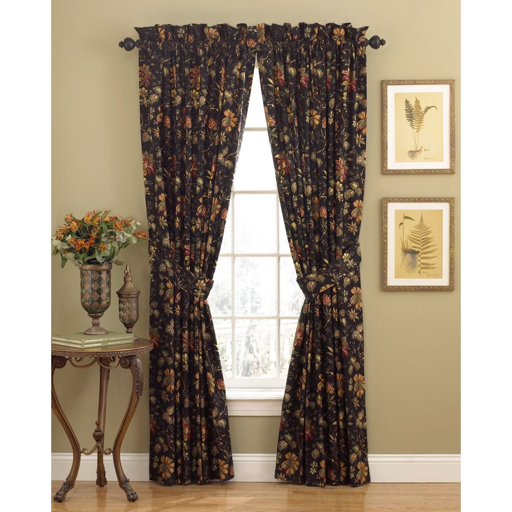 Waverly Felicite Noir 50 Quot X84 Quot Rod Pocket Curtain Panel