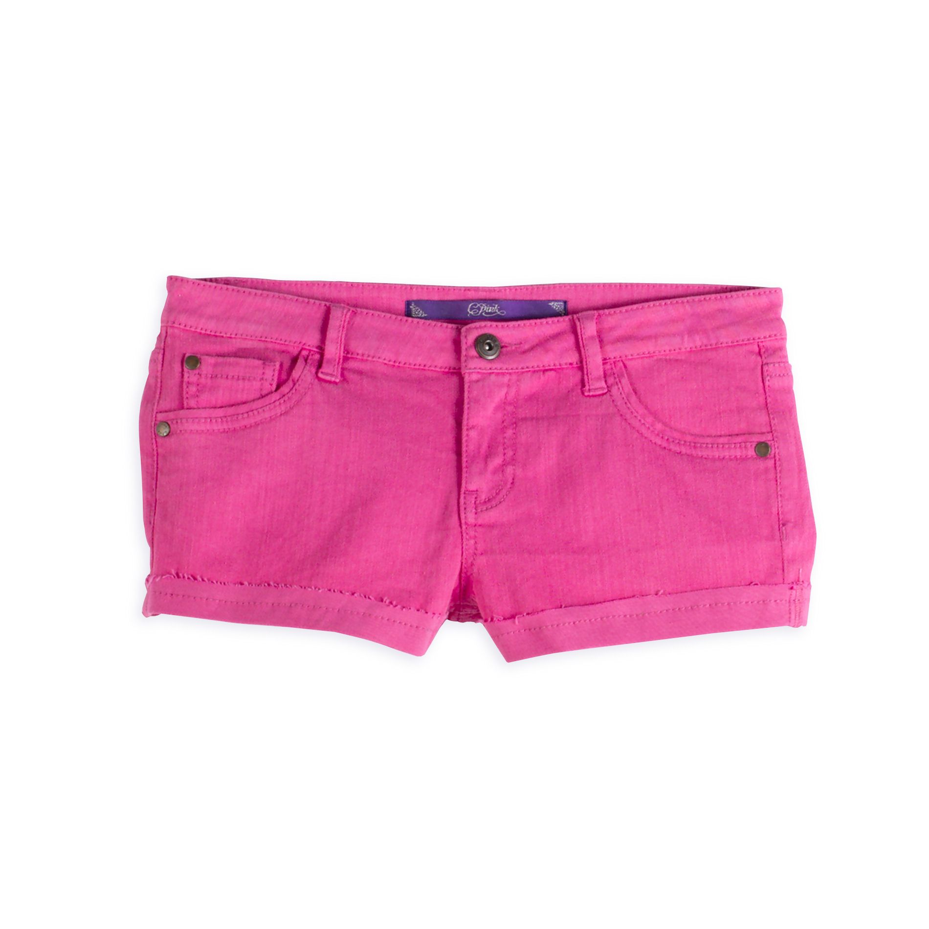 C-Pink Colored Denim Short
