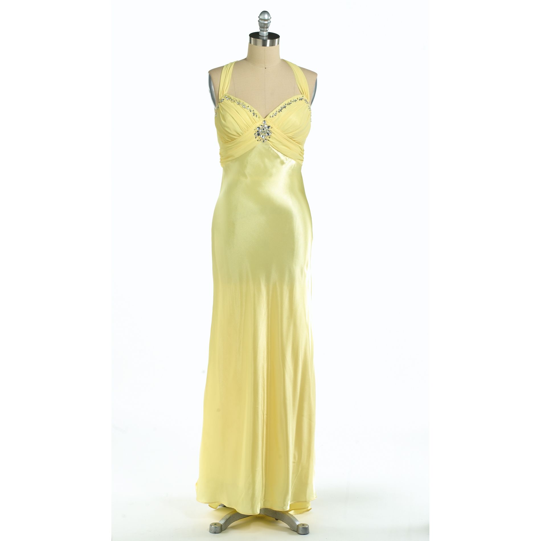 Ignite Juniors Plus Long Ombre Gown with Open Back