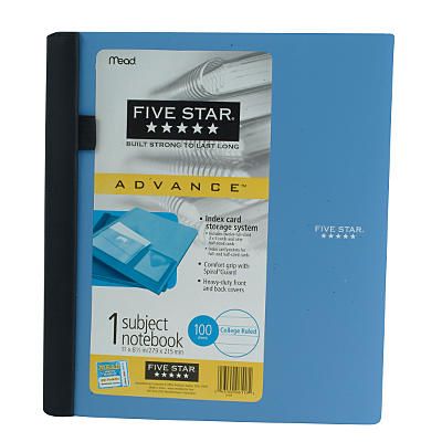 Mead Five Star Notebook   1 Subject   Office Supplies   Paper