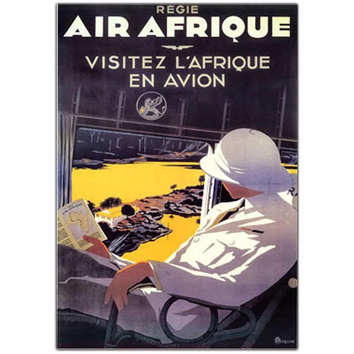 Trademark Global 16x24 inches "Air Afrique" by A Roquin-Framed