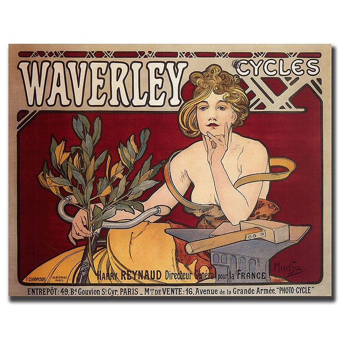 Trademark Global 35x47 inches "Waverly Cycles" by Alphonse Mucha