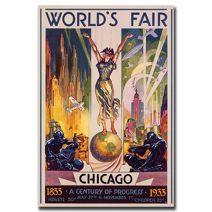 Trademark Global 35x47 inches "World's Fair Chicago" by Glen Sheffer