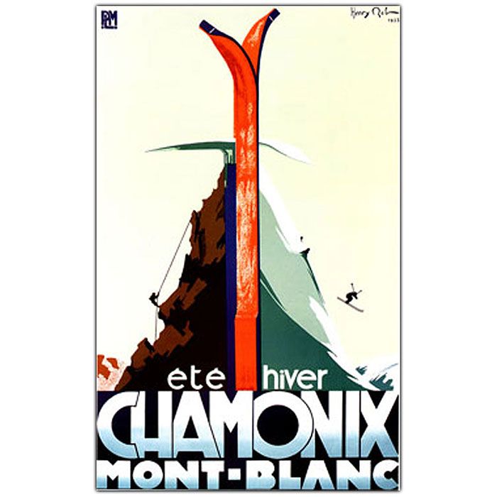 Trademark Global 30x47 inches "Chamonix Mont Blanc" by Henry Reb-Framed 30x47