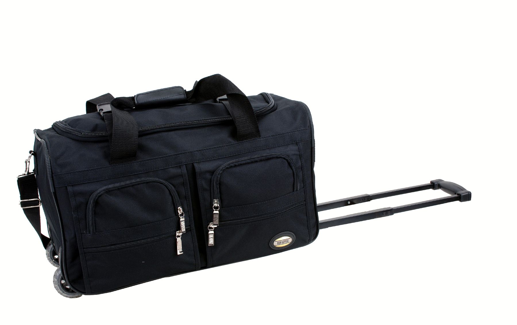 Rockland Fox Luggage 22&#034; BLACK ROLLING DUFFLE BAG