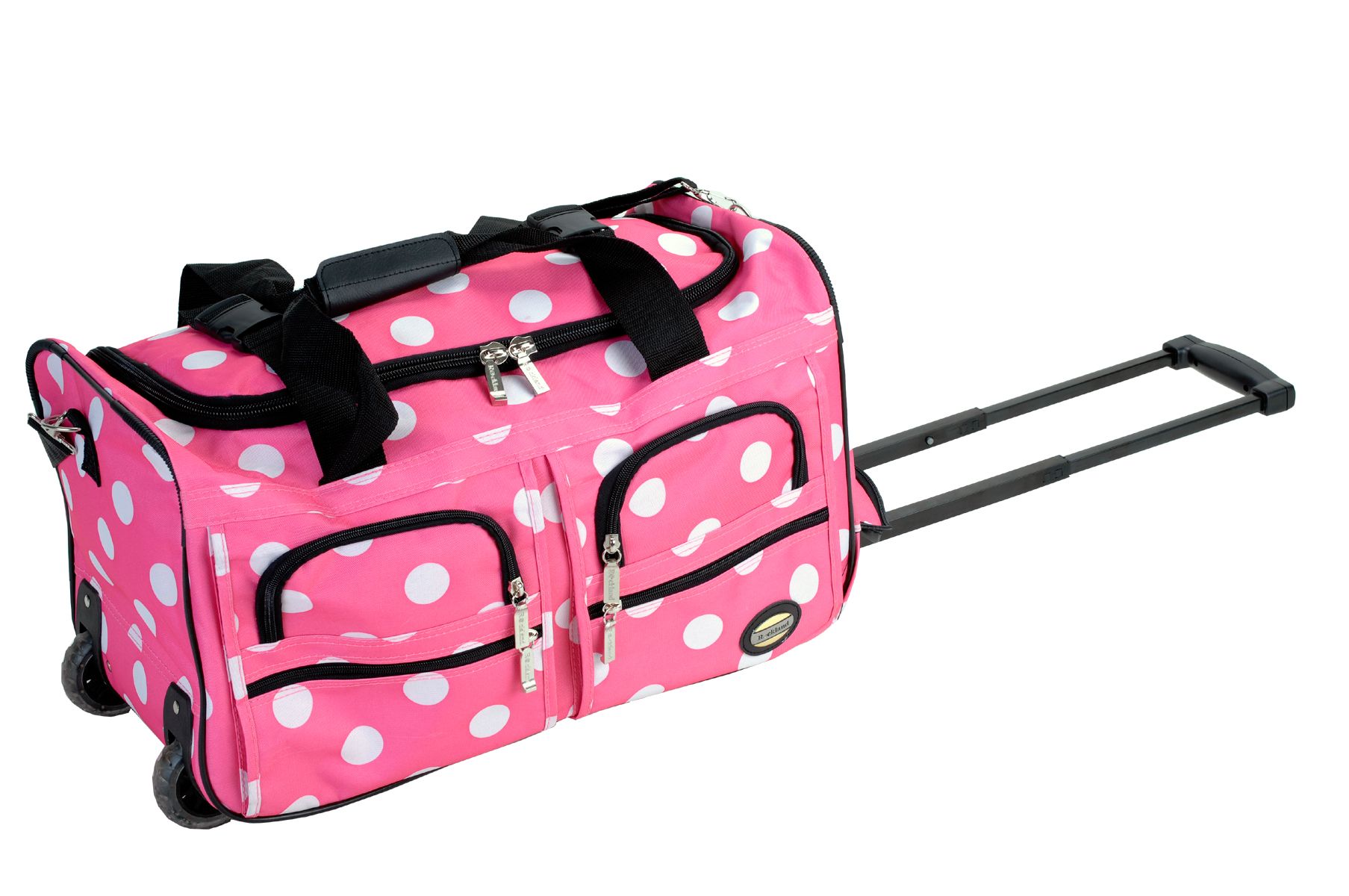 Rockland Fox Luggage 22&#034; ROLLING DUFFLE BAG, PINK DOT