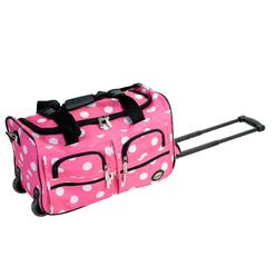 Rockland Fox Luggage Rockland 22 Inch  ROLLING DUFFLE BAG - PINK DOT