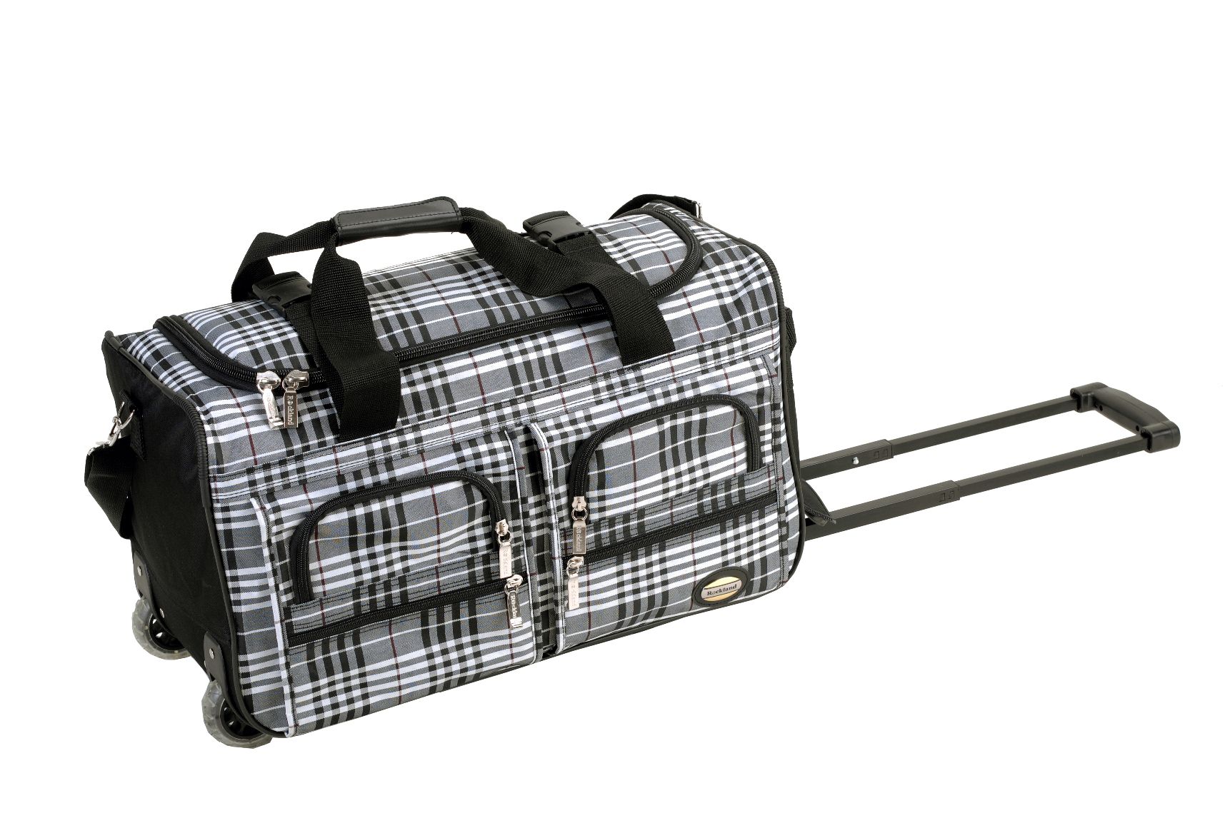 Rockland Fox Luggage 22&#034; ROLLING DUFFLE BAG, BLACK CROSS
