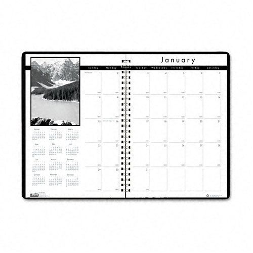 House of Doolittle HOD216202 Black-on-White Photo Monthly Planner