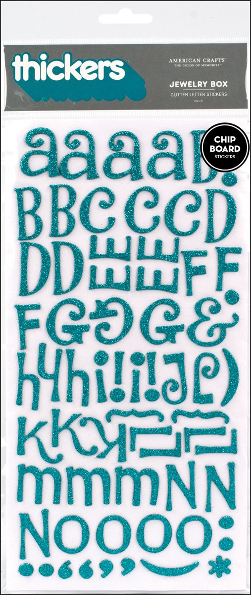 American Crafts Thickers Chipboard Glitter Alphabet Stickers 5.625x11