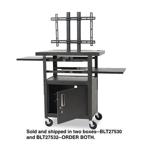 Balt Two Shelf Height-Adjustable Flat Panel TV Cart