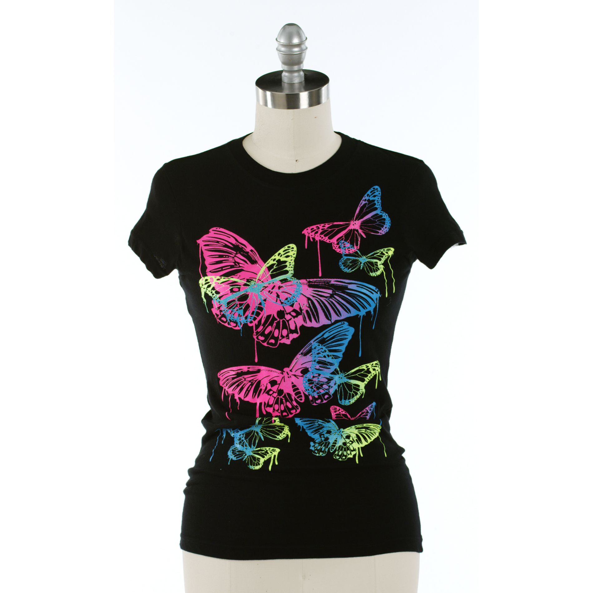 Liberty Butterfly Paint Drip Neon Vneck