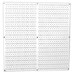 Wall Control 30-P-3232W White Metal Pegboard - Two Panel Pack  32 in. x32 in.   White