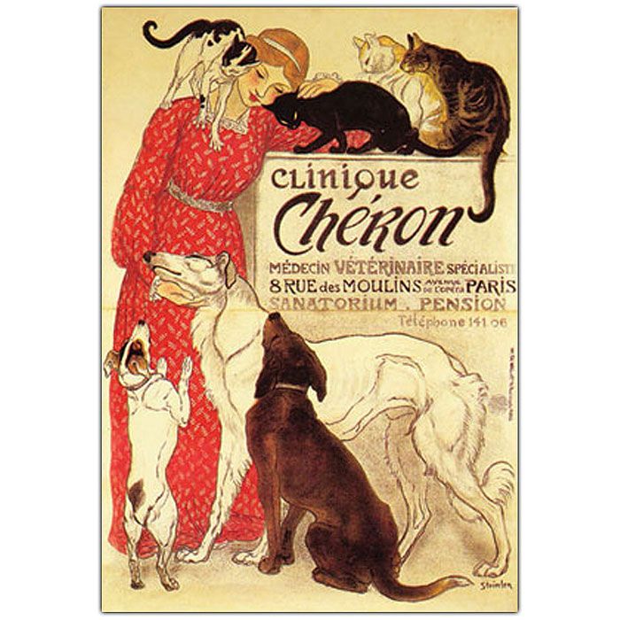 Trademark Global 18x24 inches "Clinique Cheron" by Theophile A Steinlen-Framed