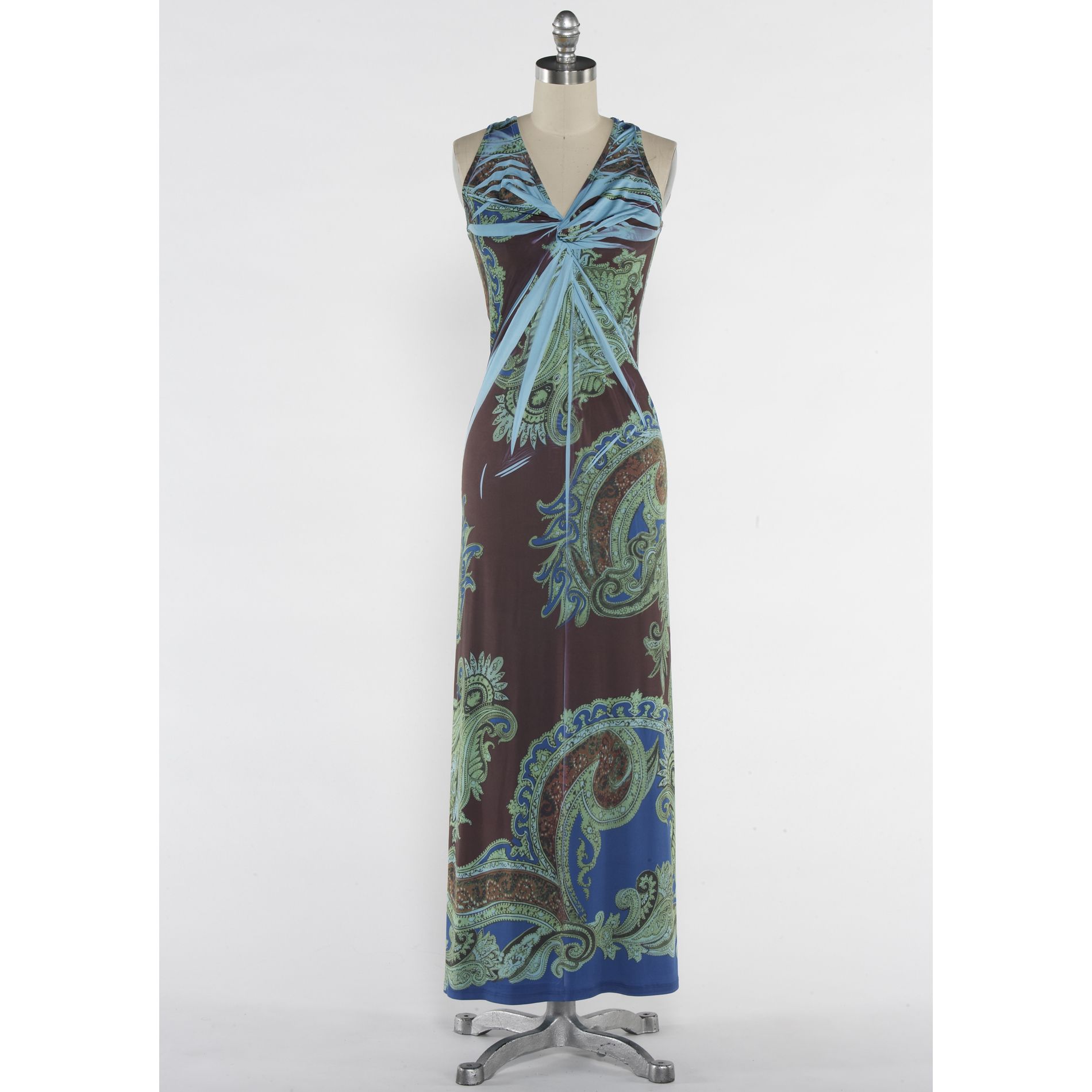 One World Printed Knot Front Maxi Dress