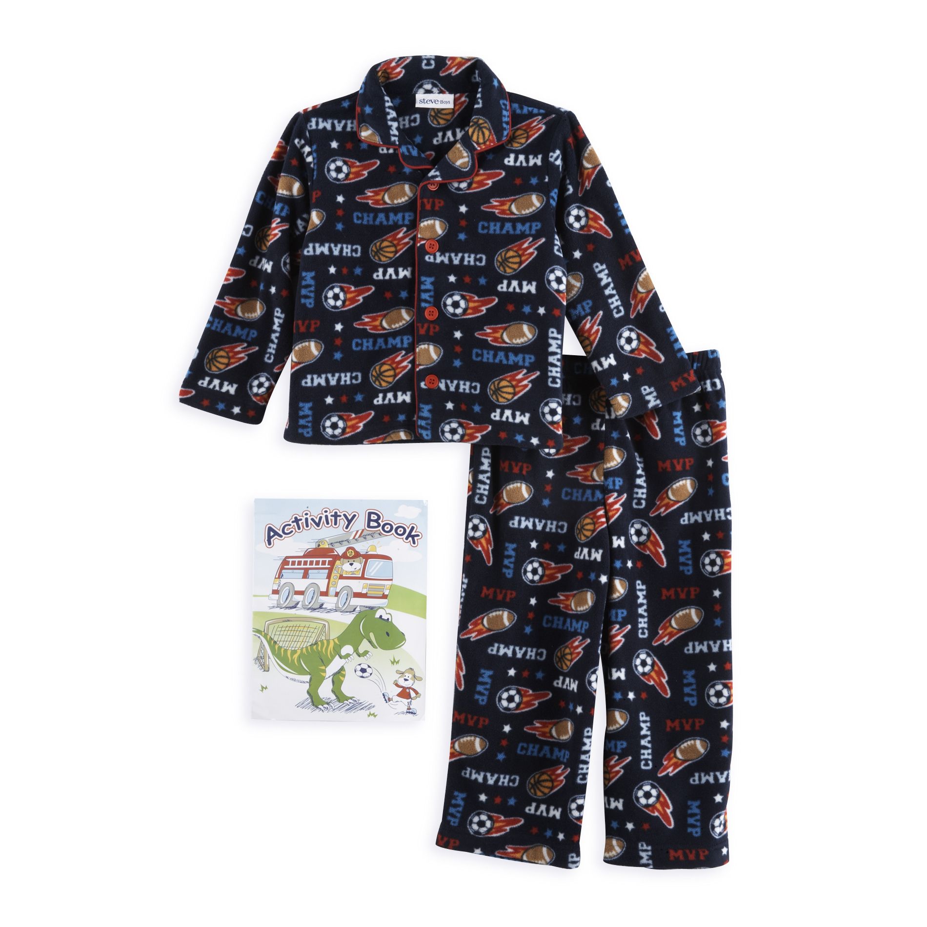 St. Eve Infant Boy&#39;s Sports Coat Pajamas with Activity Book