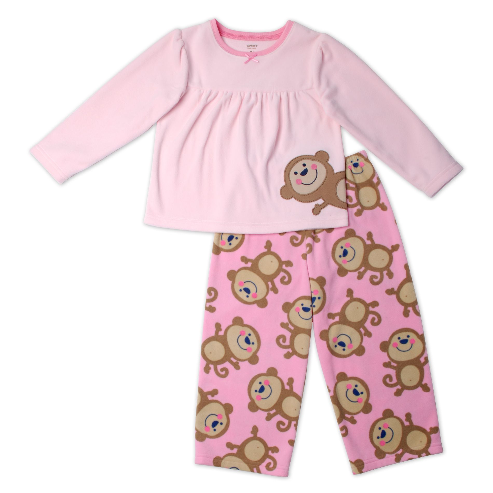 Carter's Toddler Girl's 2Piece Monkey Print Fleece Pajamas