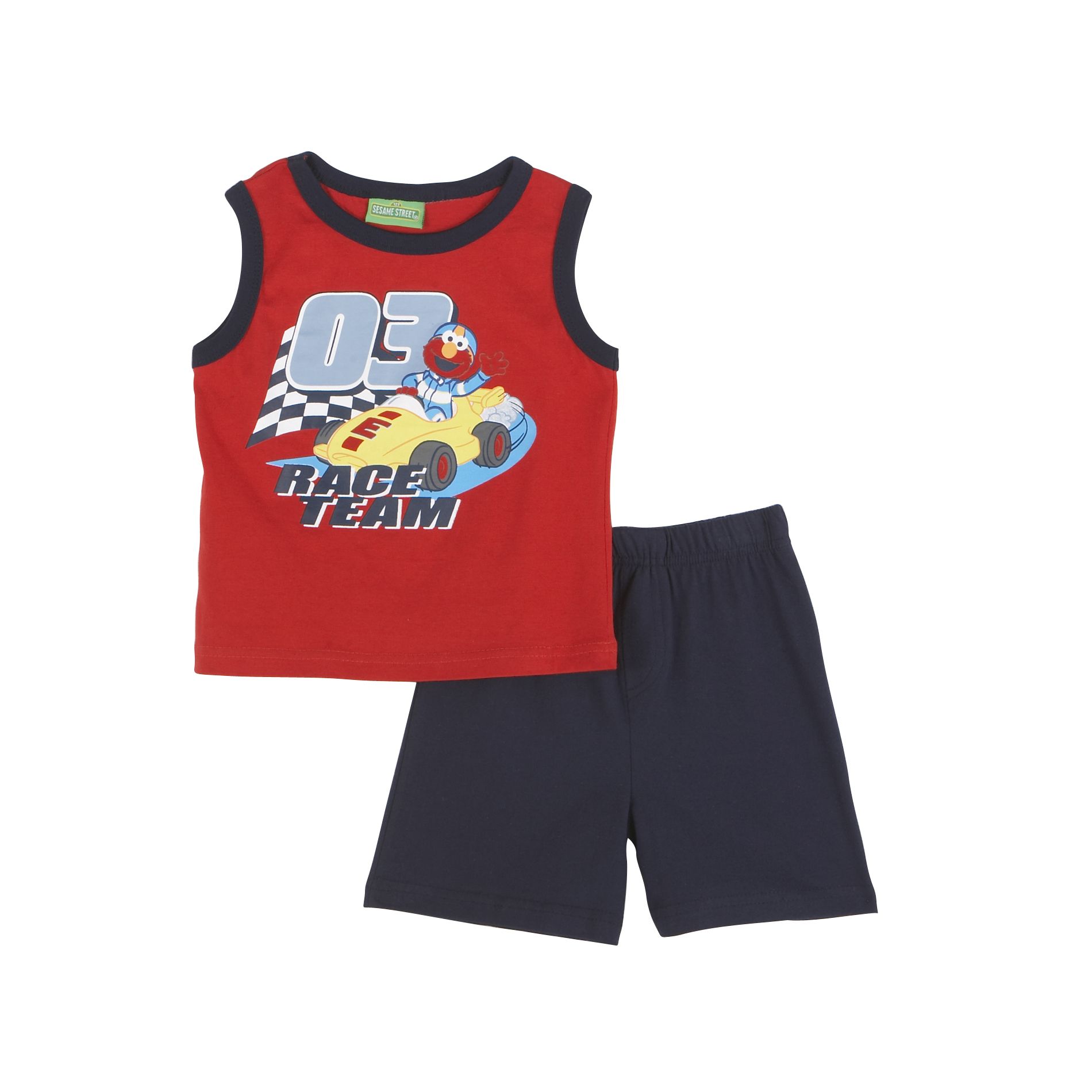 Sesame Street Infant Boy&#39;s 2-Piece Elmo Race Team Tank & Shorts Set