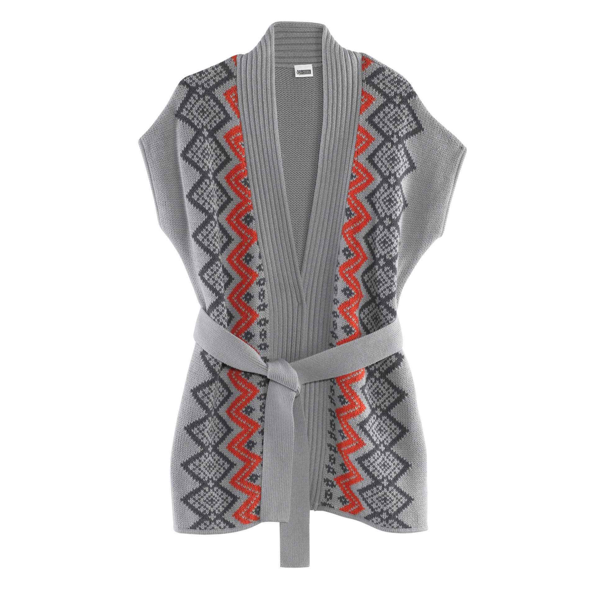Route 66 Women&#39;s Kimono Sleeve Belted Fair Isle Sweater