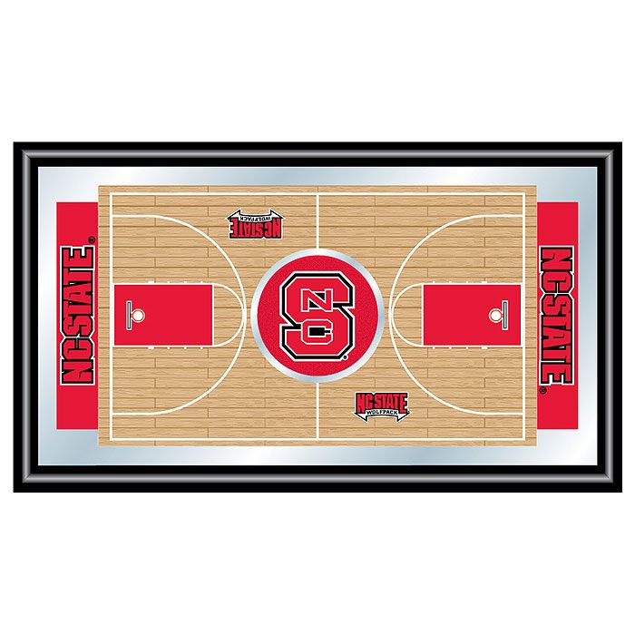 Trademark North Carolina State Basketball Framed Full Court Mirror
