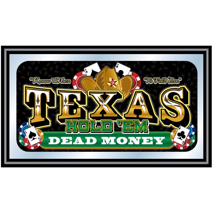 Trademark Texas Hold &#39;em  Framed Poker Mirror - DEAD MONEY