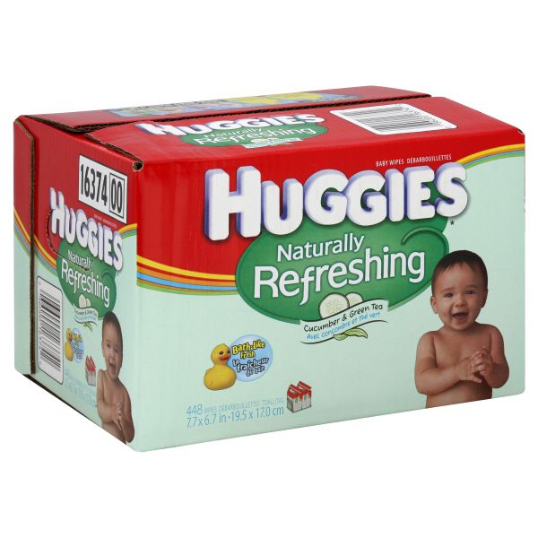 Huggies Naturally Refreshing Baby Wipes, Cucumber & Green Tea, 448 wipes