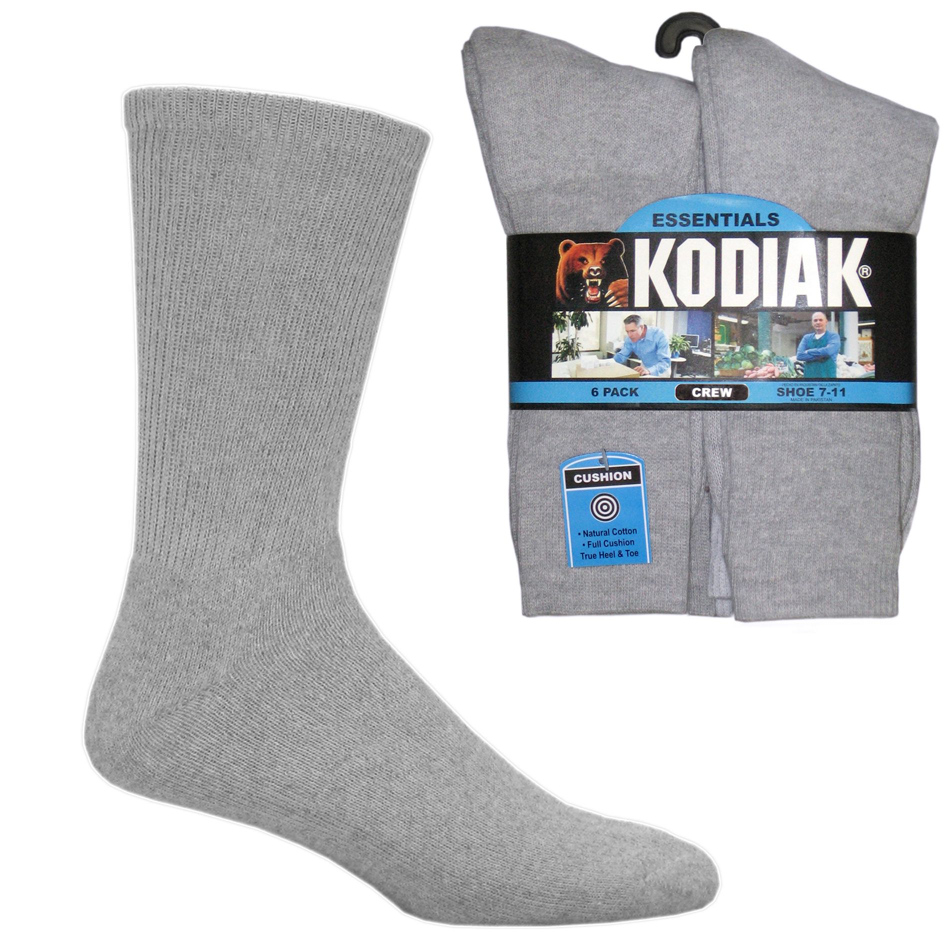 Kodiak Men&#39;s VALUE Cotton Crew Sock - 6 Pair Pack