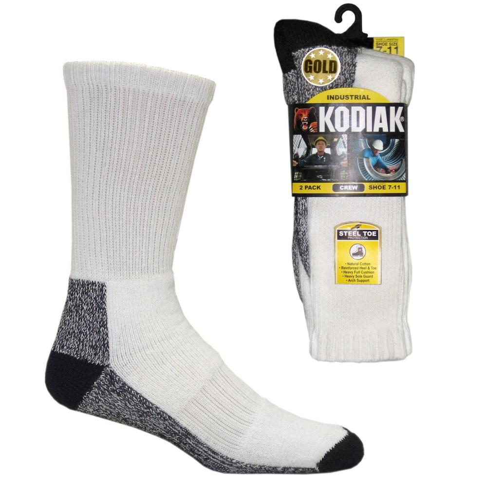 Kodiak Men&#39;s Steel Toe Protection Crew Sock - 2 Pair Pack