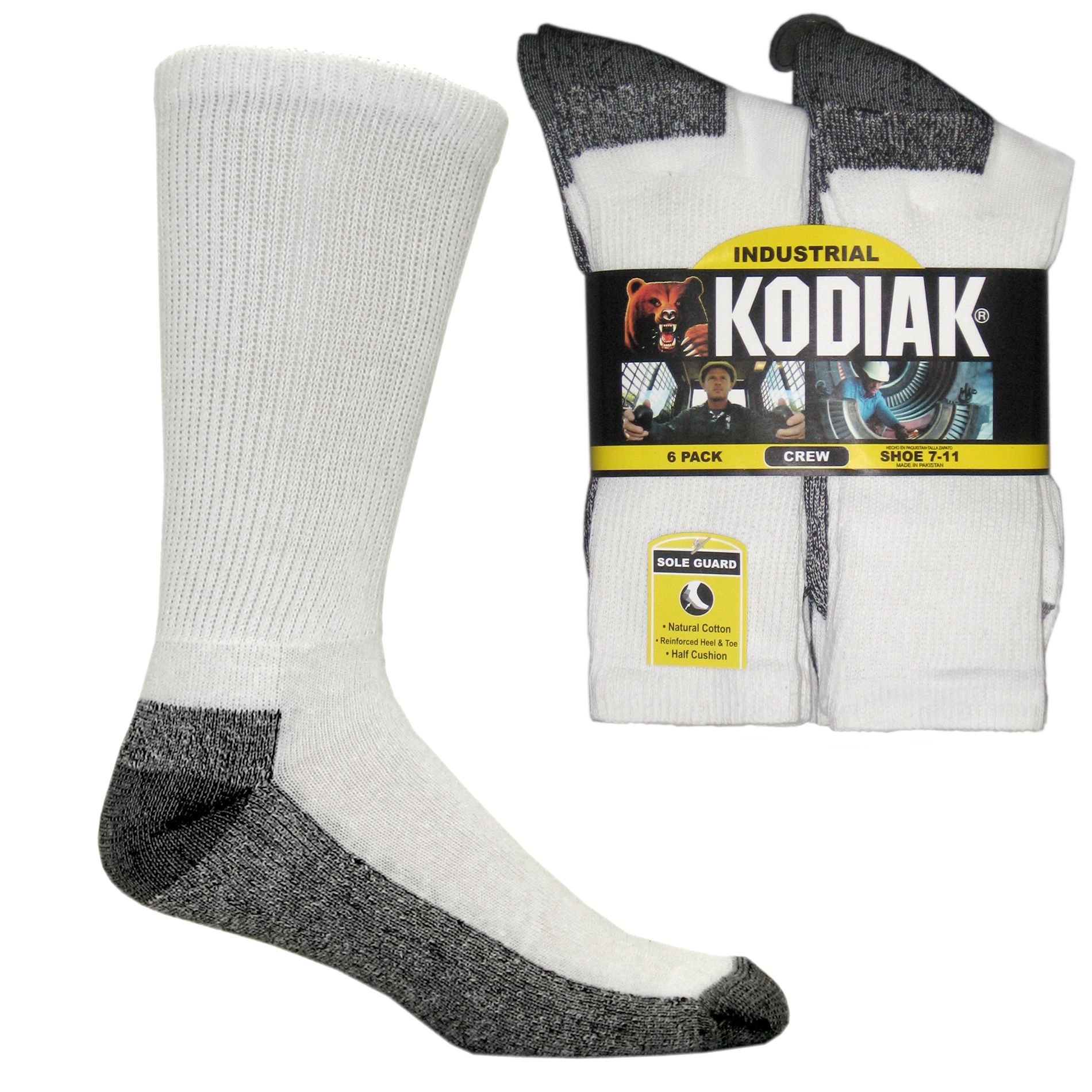Kodiak Men's Work Crew Sock - 6 Pair Pack