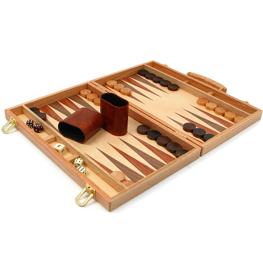 Trademark Global Deluxe Wooden Backgammon Set
