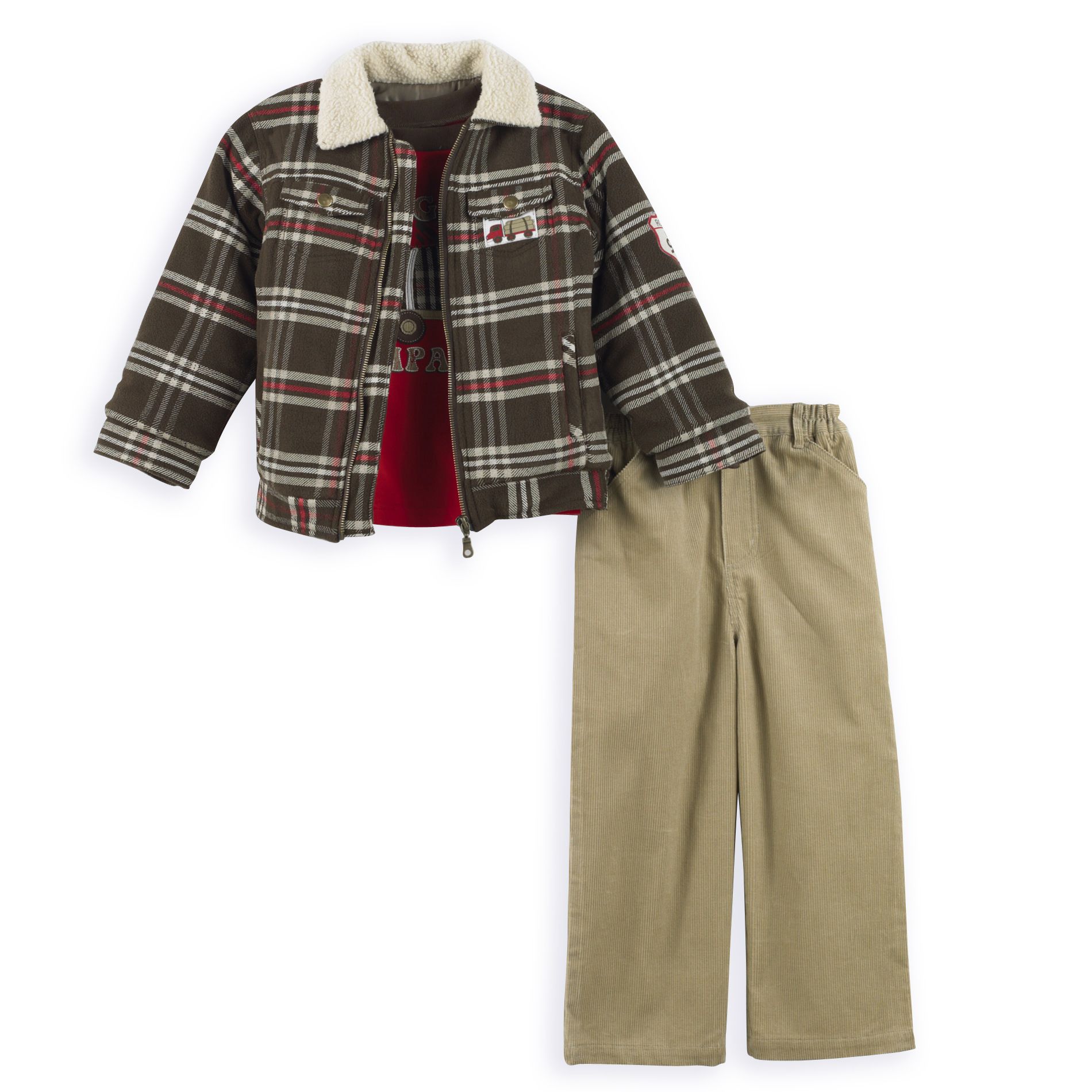 Kids Play Boy&#39;s 4-7 Plaid Jacket with Corduroy Pant Set
