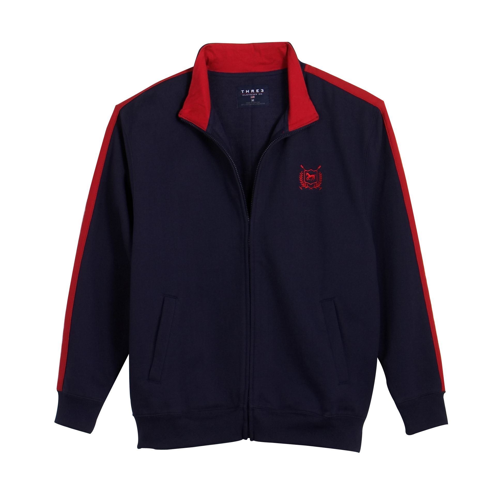 THRE3 by U.S. Polo Assn. Men's Long Sleeve Embroidered Track Jacket