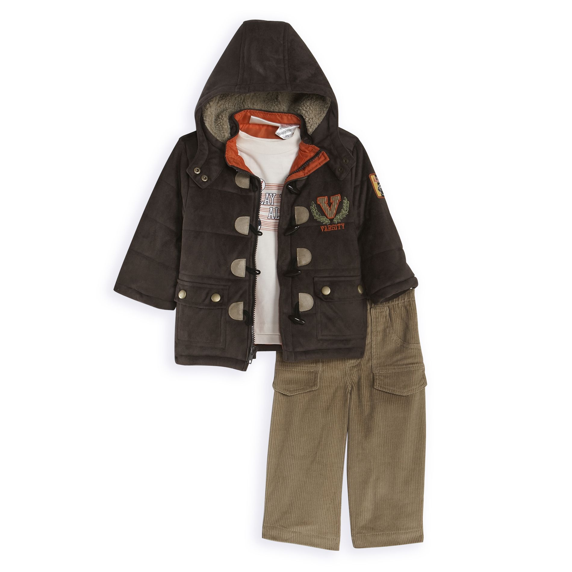 Beluga Infant Boy&#39;s Toggle Closure Jacket, Corduroy Pant Set