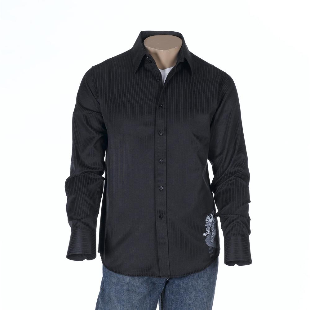 Structure Long Sleeve Premium Woven Shirt With Graphic