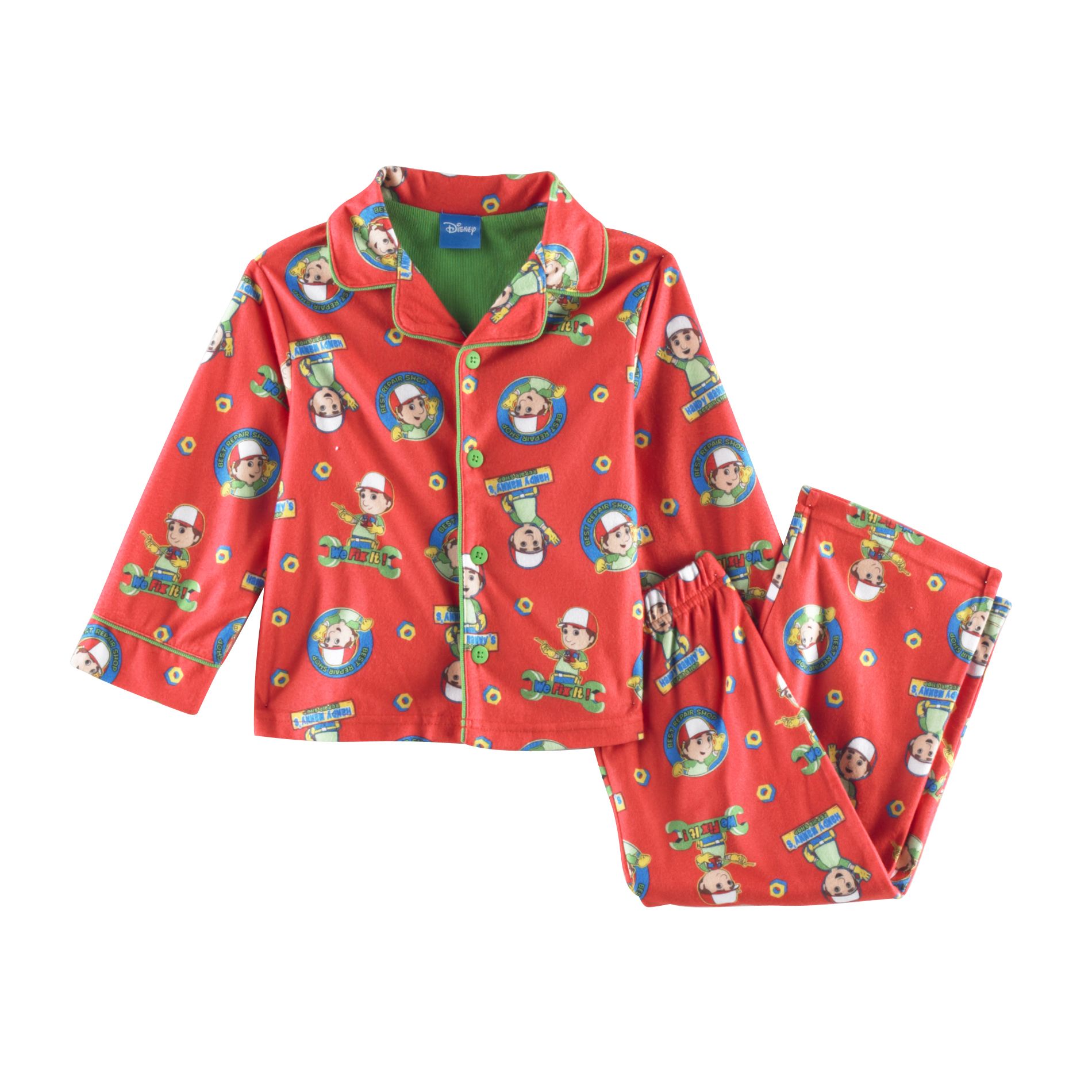 Handy Manny Toddler Boy&#39;s 3 Piece Long Sleeve  Print Pajama Set