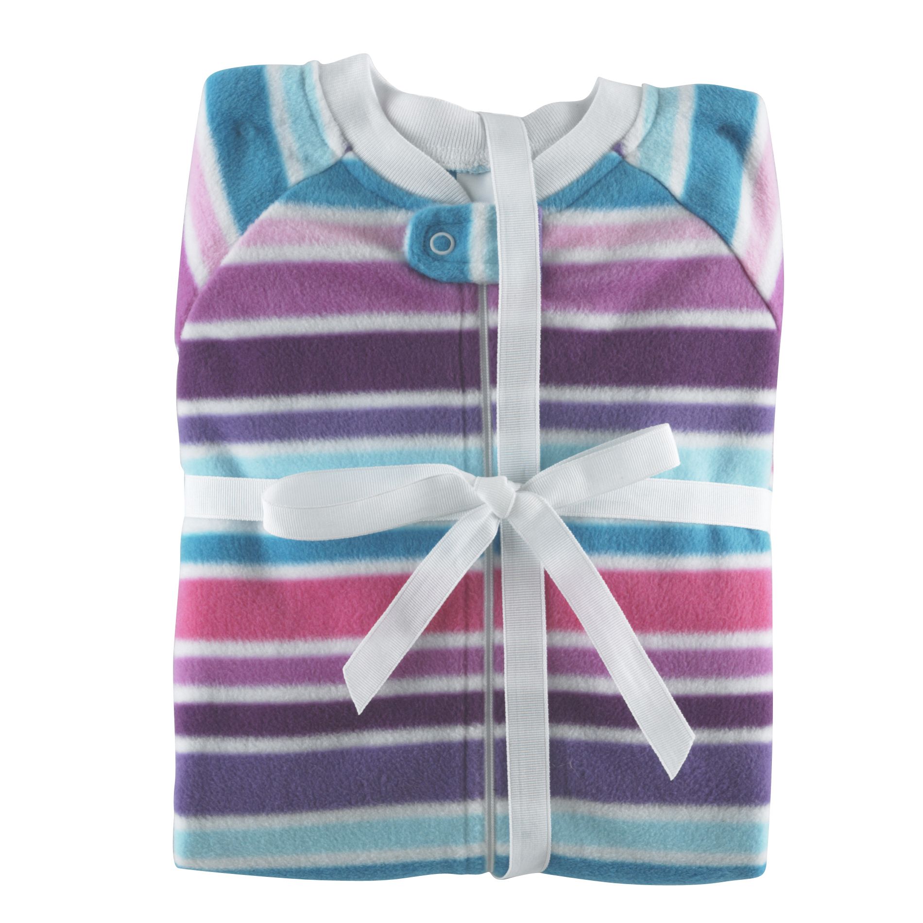 WonderKids Infant Girl&#39;s Stripe Fleece Blanket Sleeper