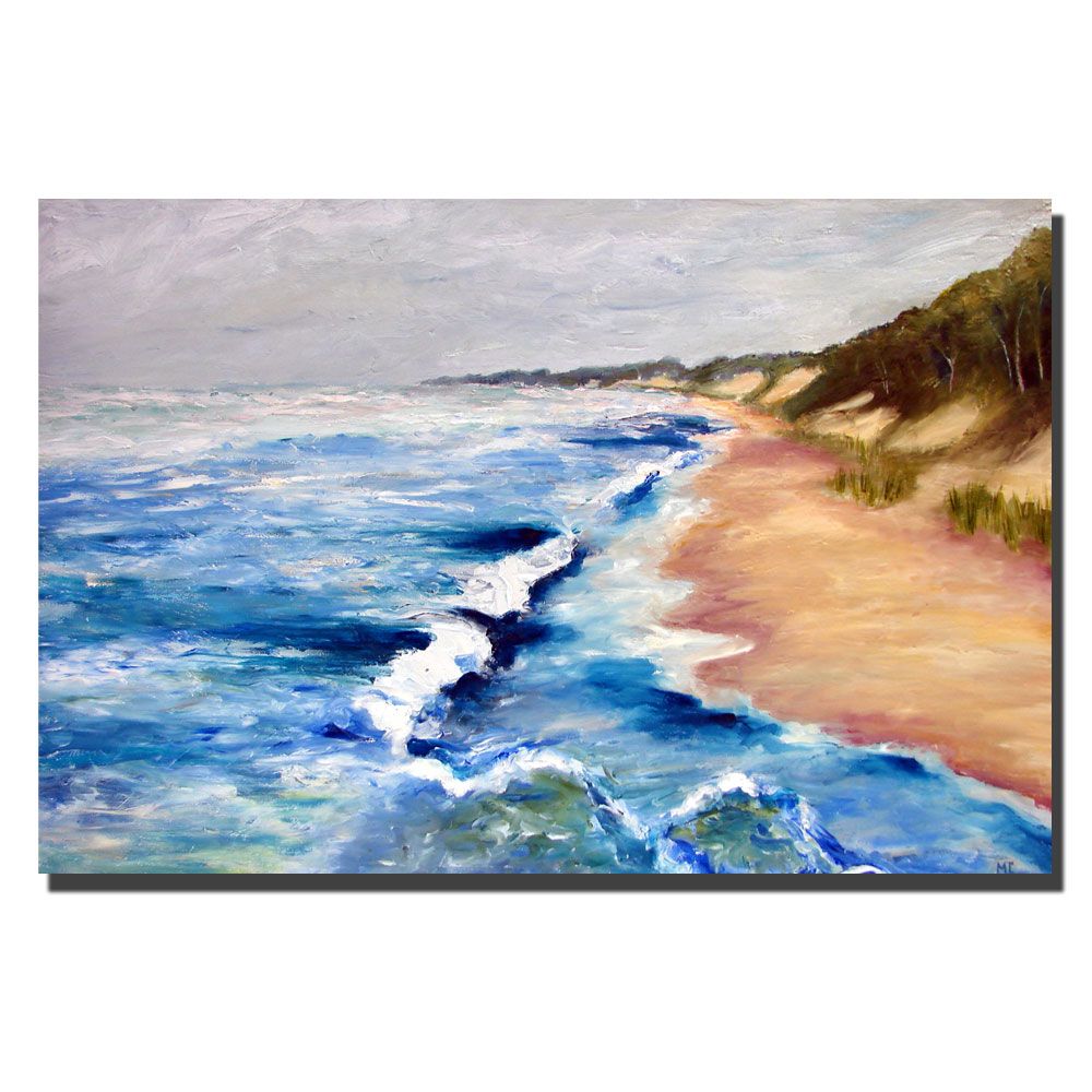 Trademark Global Michelle Calkins 'Lake Michigan Beach with Whitecaps I' Canvas Art