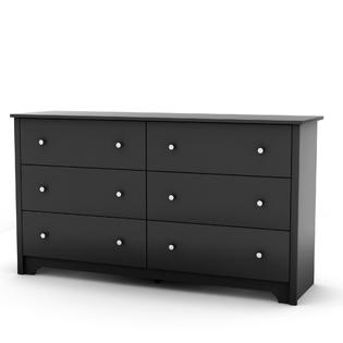South Shore Vito Dresser In Pure Black With Drawer Organizer