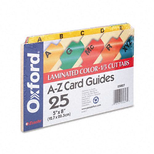 Oxford OXF05827 Manila Index Card Guides with Laminated Tabs