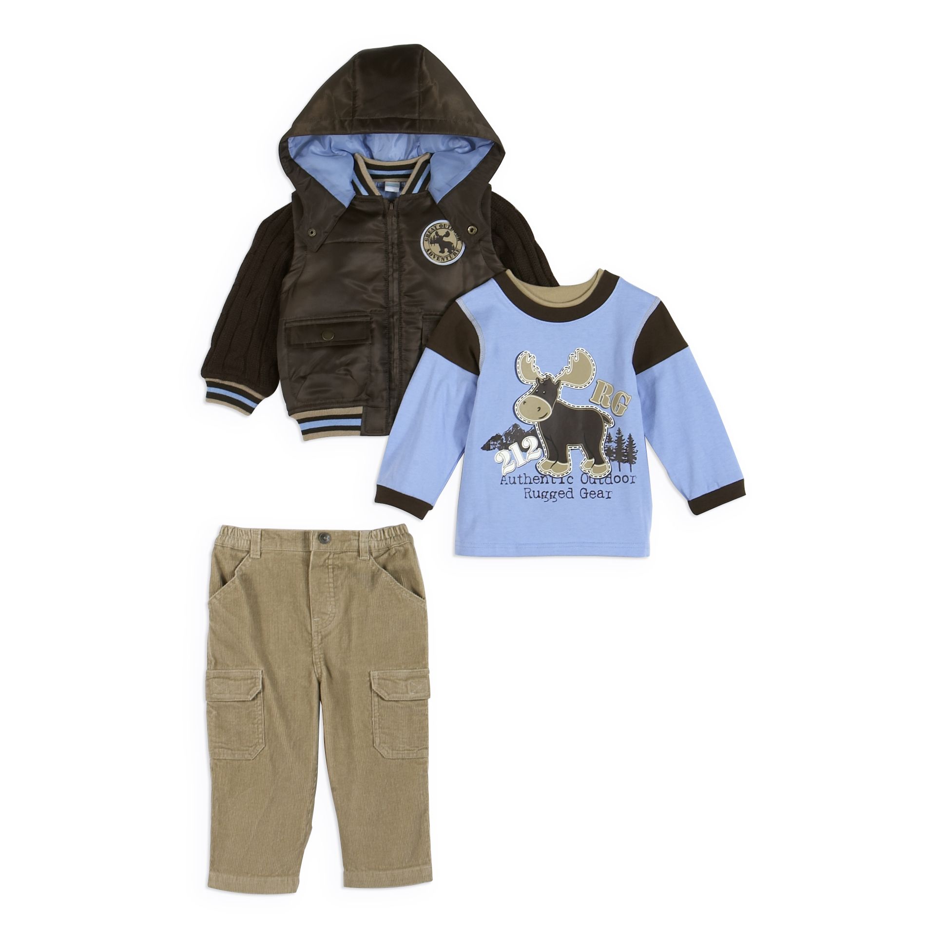 Kids Play Infant Boy&#39;s Nylon Jacket, Corduroy Pant Set