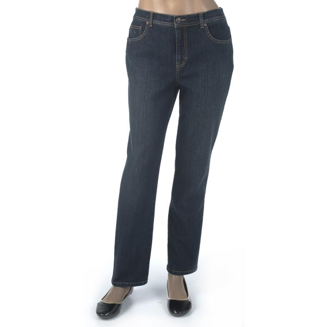 Gloria Vanderbilt Women's Petite Amanda Twill Blue Jeans - average inseam