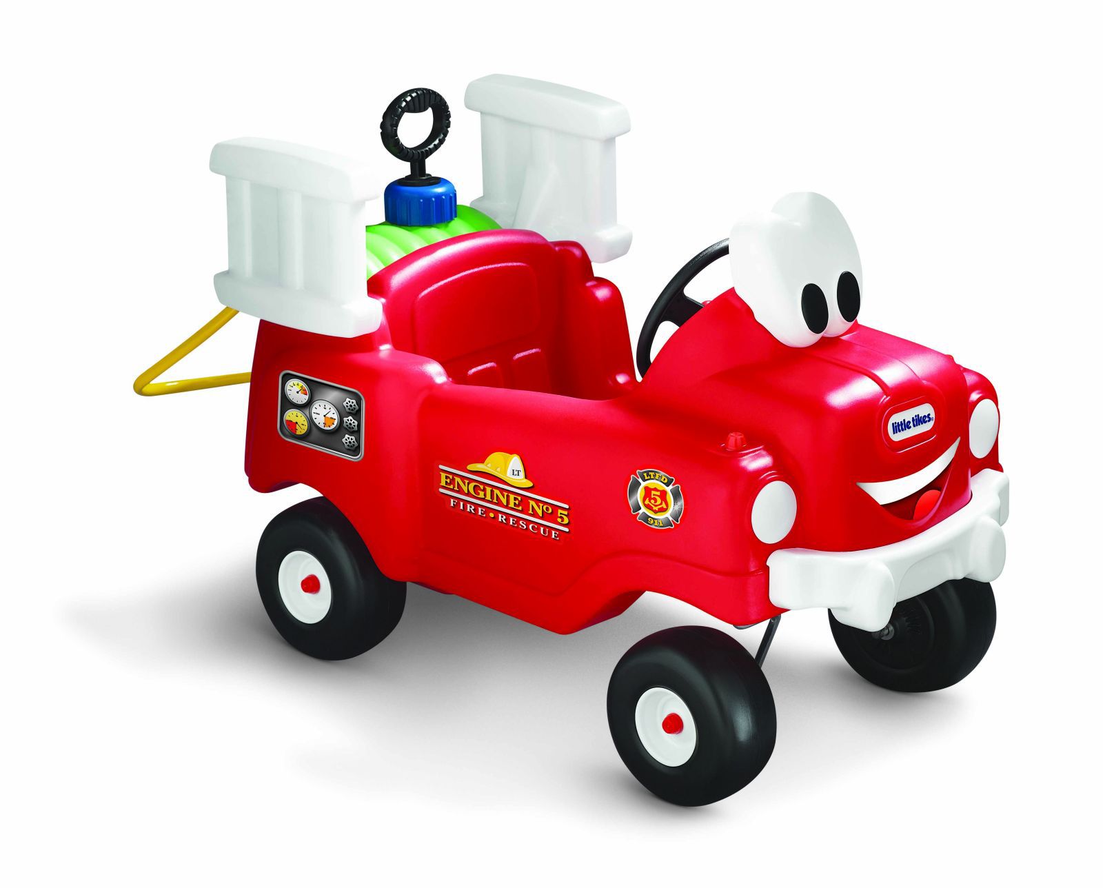 little tikes cozy fire truck with water sprayer