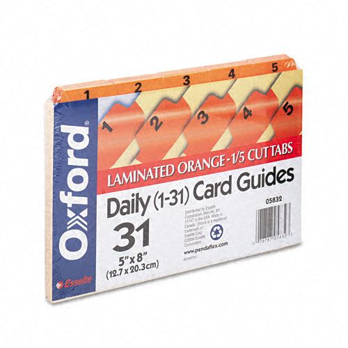 Oxford OXF05832 Manila Index Card Guides with Laminated Tabs