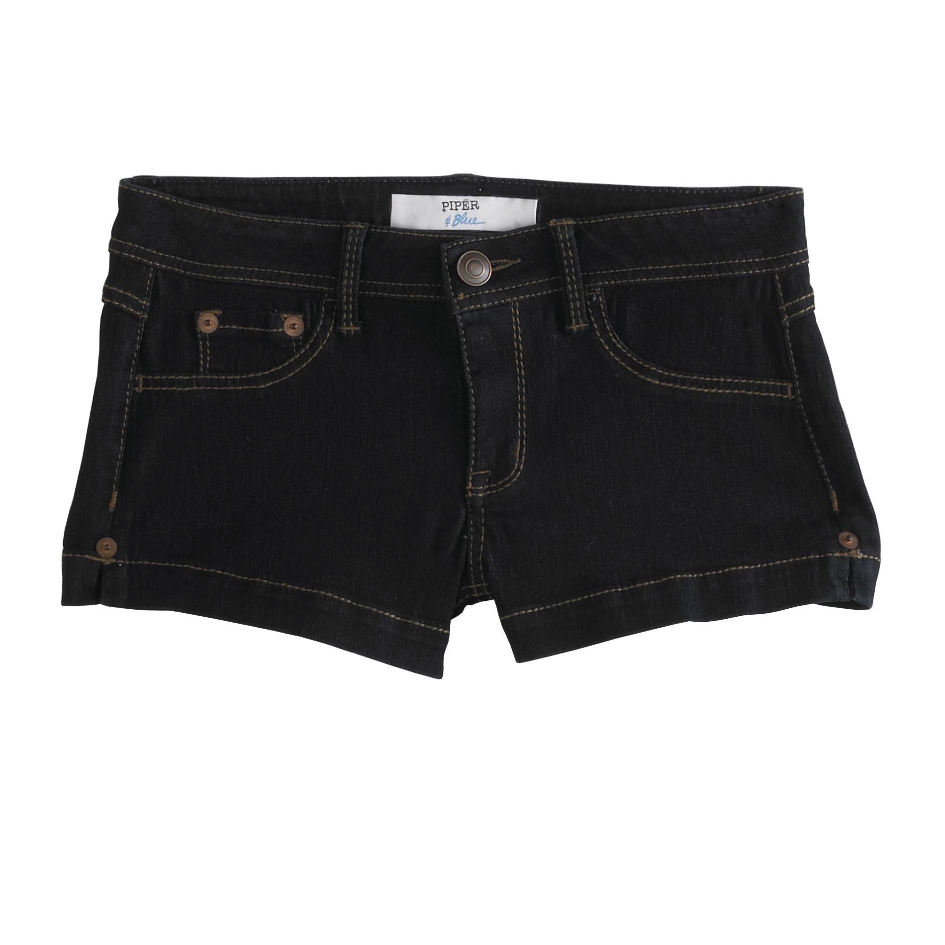 Piper & Blue Juniors' 5 Pocket Stretch Shorts with Peach Stitch