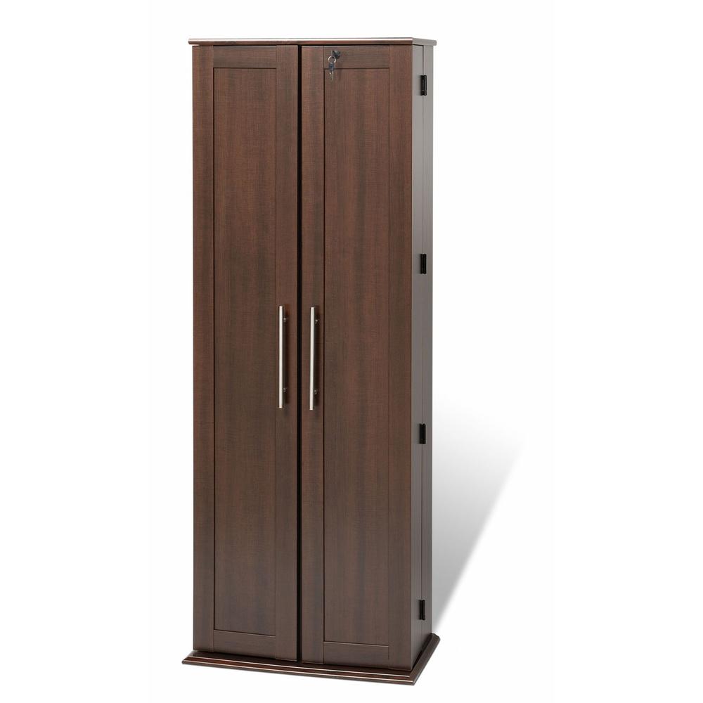 Prepac Espresso Grande Locking Media Storage Cabinet with Shaker Doors