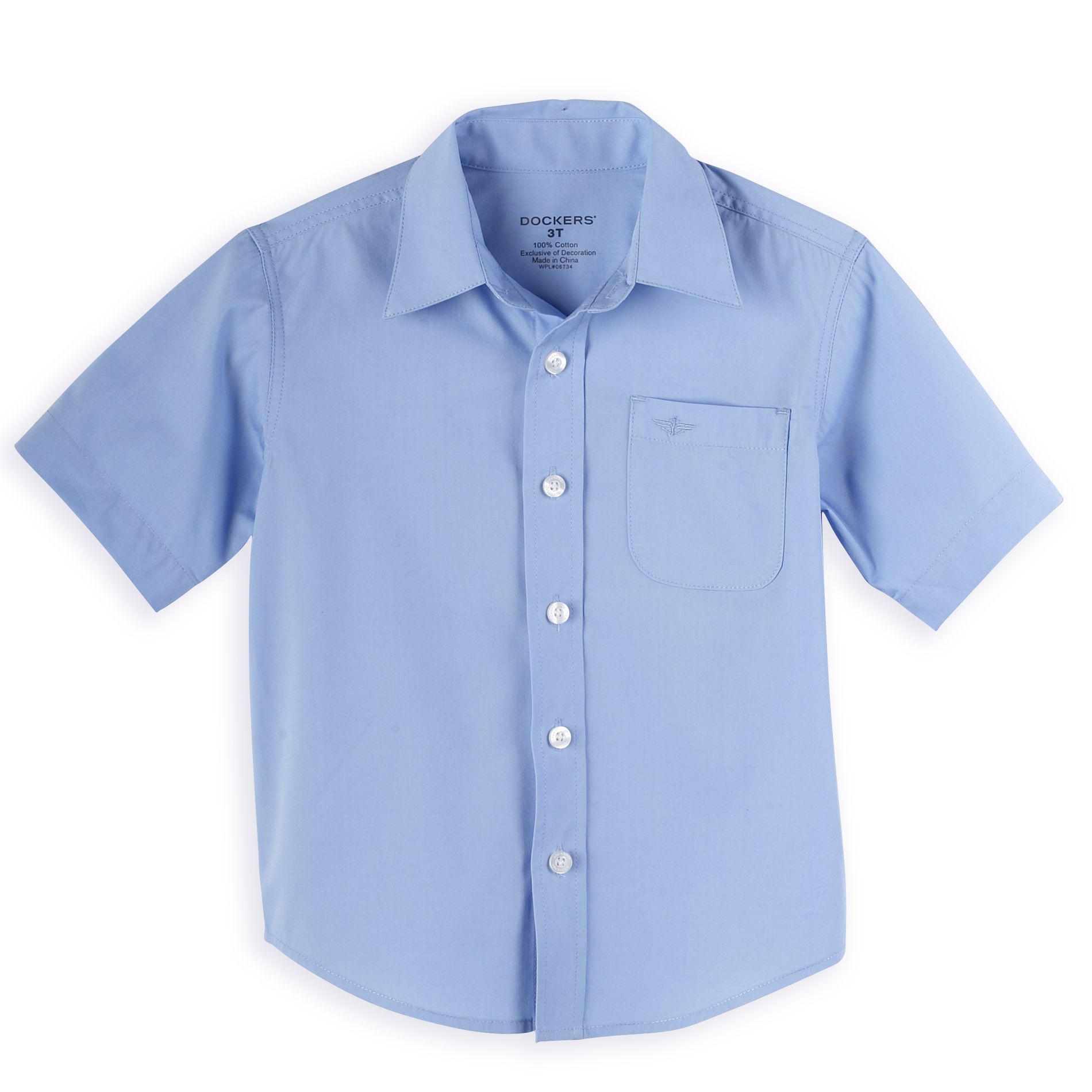 Dockers Toddler Boy&#39;s Short Sleeve Spread Collar Poplin Shirt