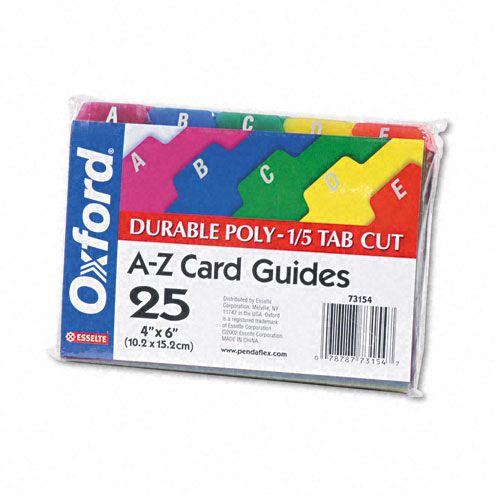 Oxford oxf73154 Durable Poly A-Z Card Guides